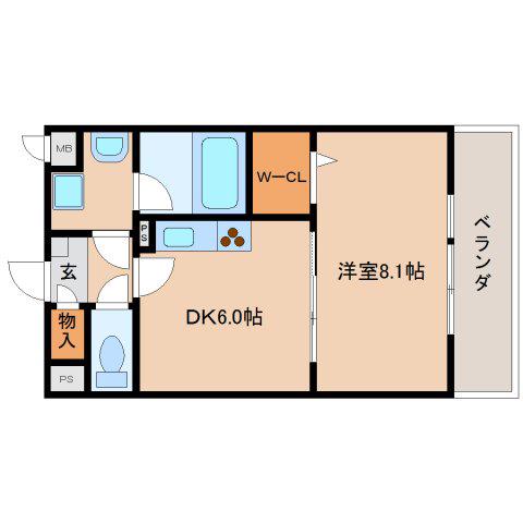 コンフォート24(1DK/3階)の間取り写真