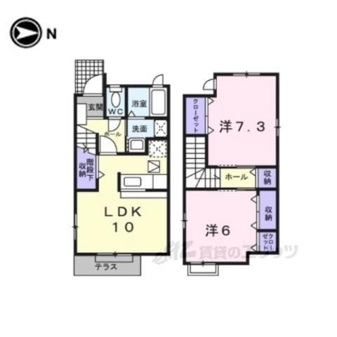 サウス・ヴィラⅡ(2LDK/1階)の間取り写真