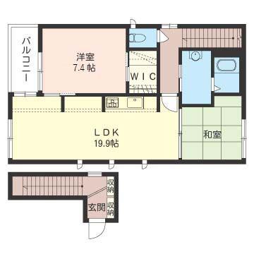 フォレストスクェア(1LDK/2階)の間取り写真