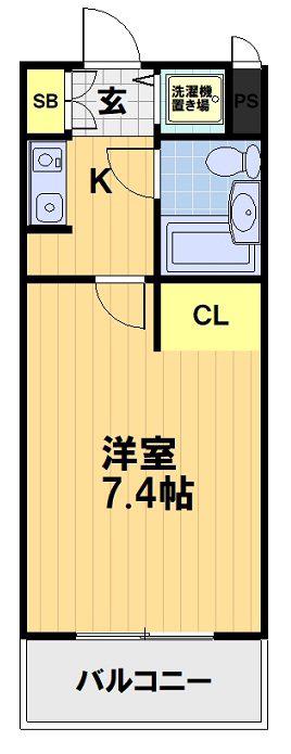 ルミネスプラザ(1K/4階)の間取り写真