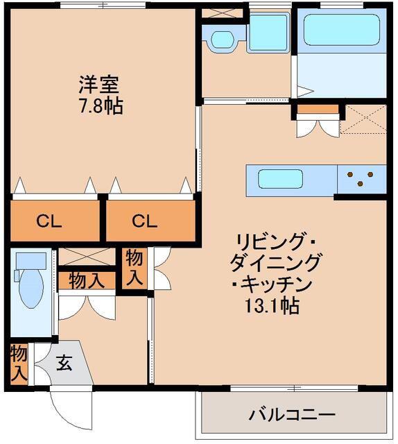 サニーガーデン花みずき(1LDK/1階)の間取り写真