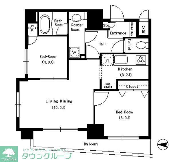 パークキューブ本所吾妻橋(2LDK/9階)の間取り写真