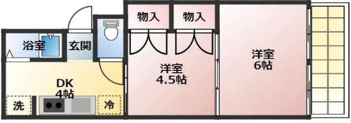オーナーズマンション(2K/4階)の間取り写真