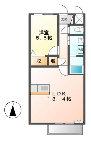 アムール2784(1LDK/2階)の間取り写真