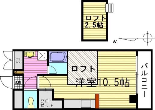 金屋町グランデ(ワンルーム/9階)の間取り写真