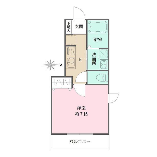LINO(1K/2階)の間取り写真