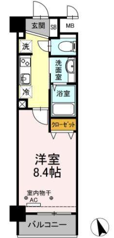 PLUM VILLAGE(1K/1階)の間取り写真