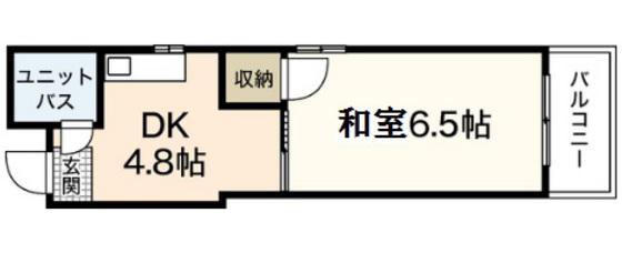 コーポ舟入南(1DK/4階)の間取り写真