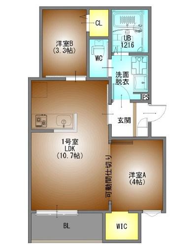 REGALEST PREMA本陣(2LDK/3階)の間取り写真