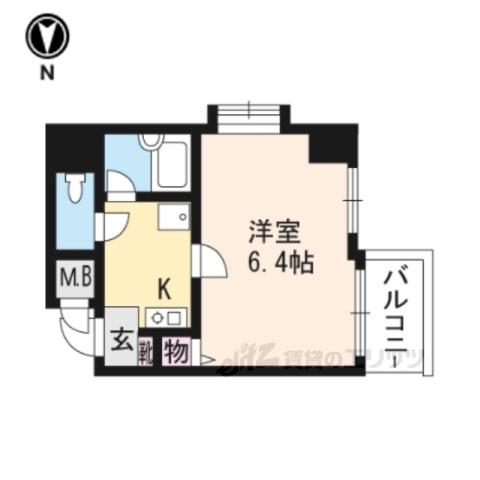 ベラジオ四条堀川(1K/10階)の間取り写真