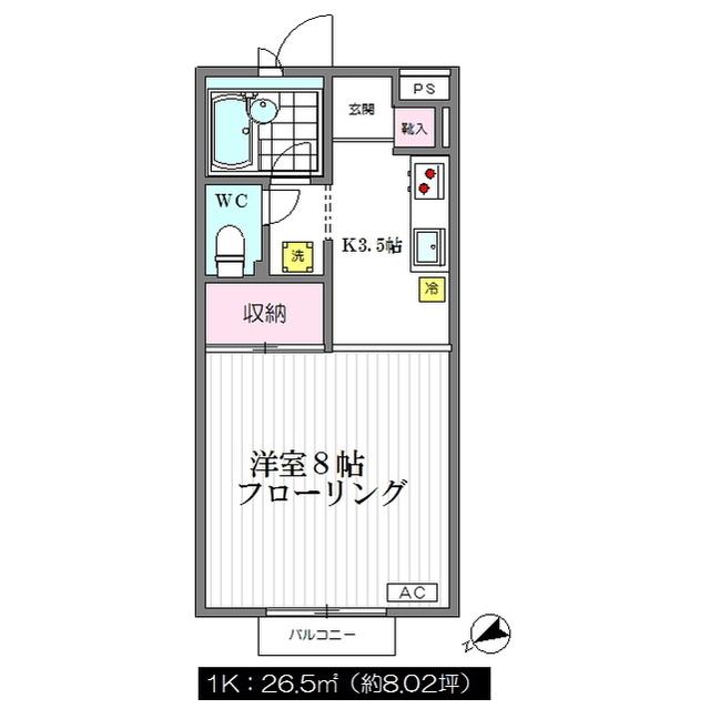 ORM高円寺(1K/1階)の間取り写真