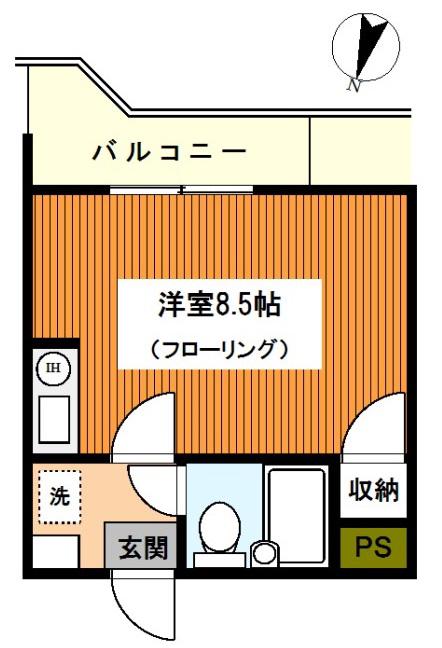 アーバンハイツグッドマン(ワンルーム/5階)の間取り写真