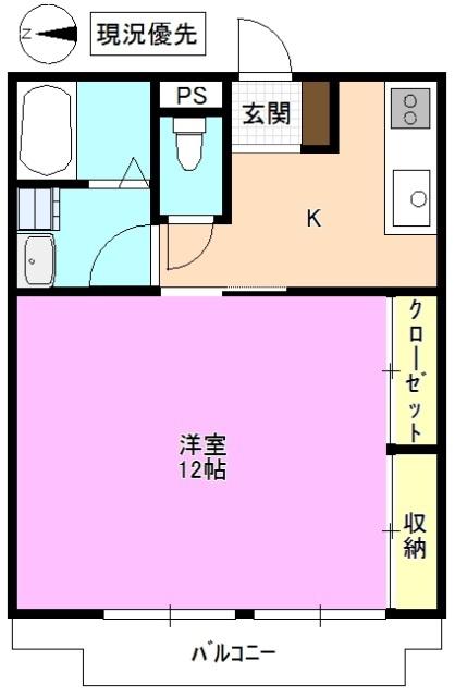 リンピア東通(1K/1階)の間取り写真