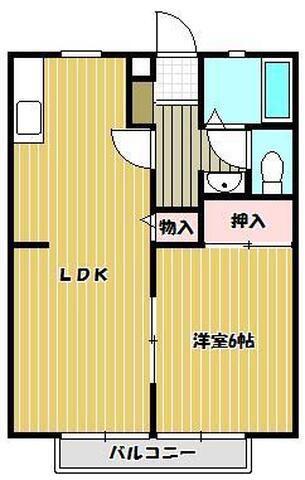 サンライフYSK C棟(1LDK/2階)の間取り写真