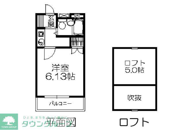 ベル・アミューズ(1K/2階)の間取り写真