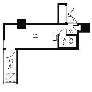 三宮パークハイム(ワンルーム/4階)の間取り写真