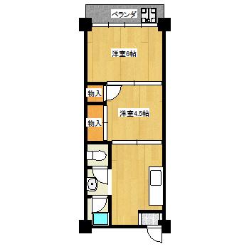 千種ヶ丘グランドハイツ(2DK/4階)の間取り写真