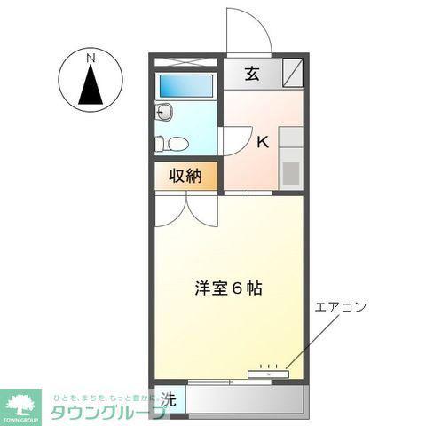 カーサ武蔵(1K/2階)の間取り写真