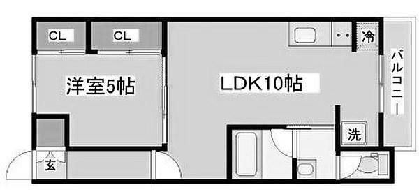ドリカム塩屋(1LDK/1階)の間取り写真