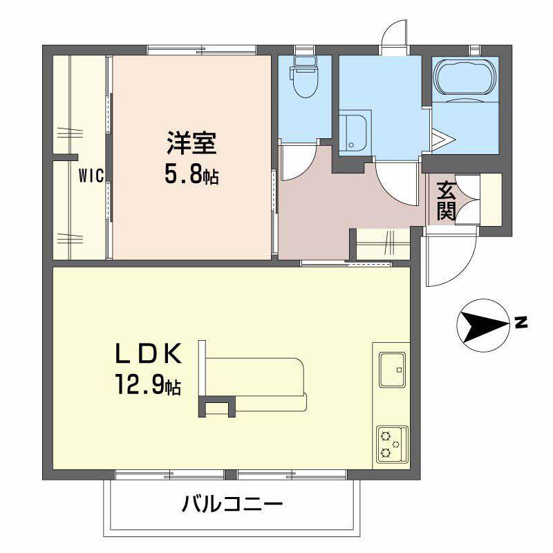 プレヴ・ナンス A(1LDK/2階)の間取り写真