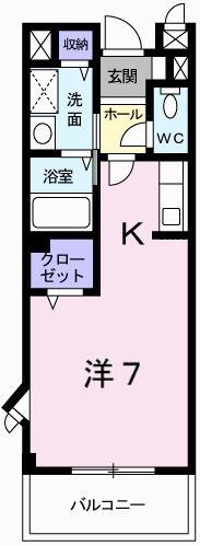 タウニー北条 2(ワンルーム/2階)の間取り写真