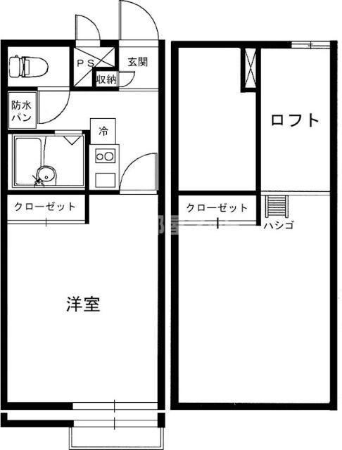 メインシティガーデンフォルトゥーナ(1K/2階)の間取り写真