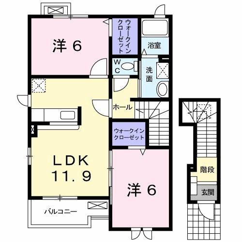 プレッソ(2LDK/2階)の間取り写真