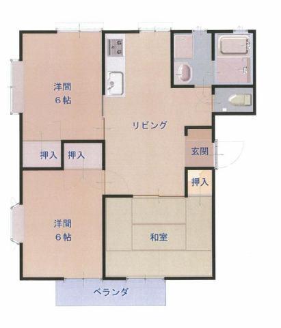 エクセレント ソシア(3DK/2階)の間取り写真