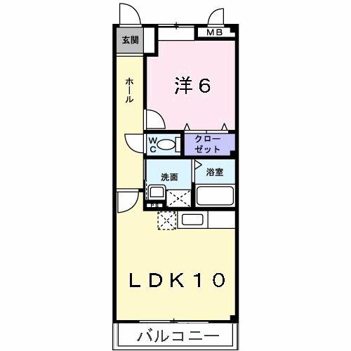 ヴィラージュ・コート(1LDK/2階)の間取り写真