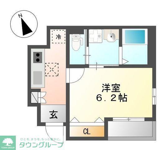 ヴァレンティーナ(1K/1階)の間取り写真