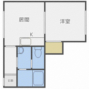 エスポワール東札幌(1DK/3階)の間取り写真