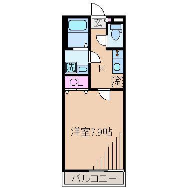 リブリ・ADONIS(1K/2階)の間取り写真