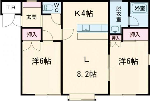 ハイツKT(2LDK/1階)の間取り写真