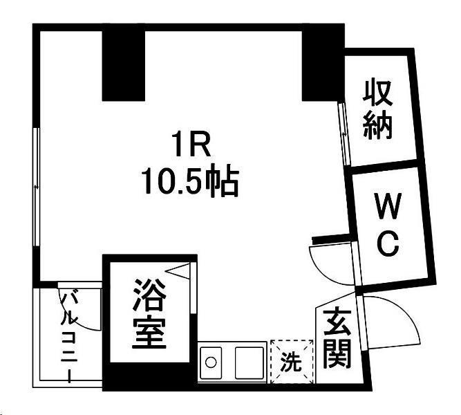 土田ビル(ワンルーム/4階)の間取り写真