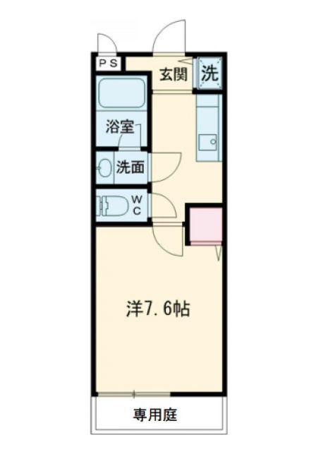 レボントゥリ はせでI番館(1K/1階)の間取り写真