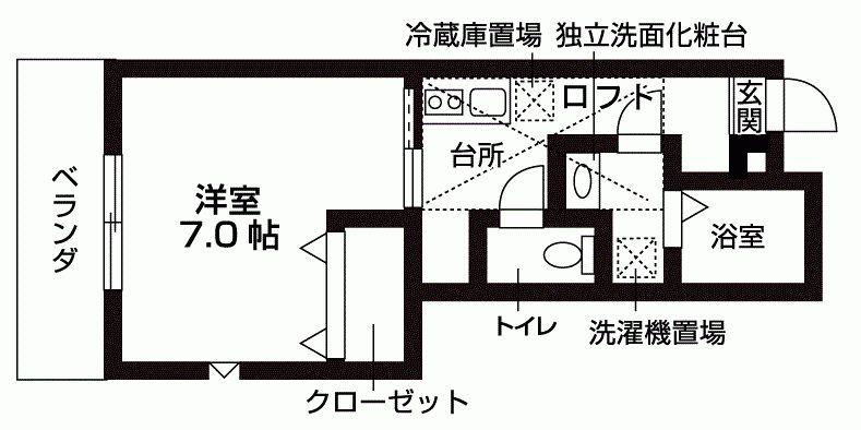 BRILLIANT COURT MIYAMA(1K/2階)の間取り写真
