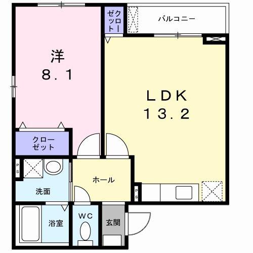 スターブルKII(1LDK/2階)の間取り写真