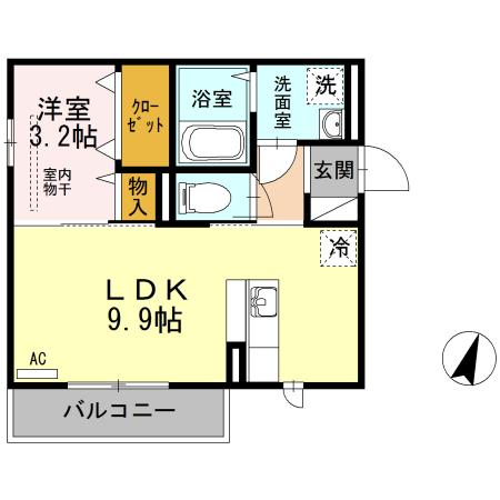 オリーブ(1LDK/3階)の間取り写真