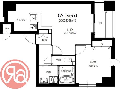FERIA BLDG(1LDK/7階)の間取り写真