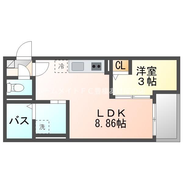 JACK HIGASHIMATSUYAMAI(1LDK/1階)の間取り写真