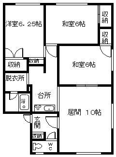 パークサイド高畠(3LDK/1階)の間取り写真