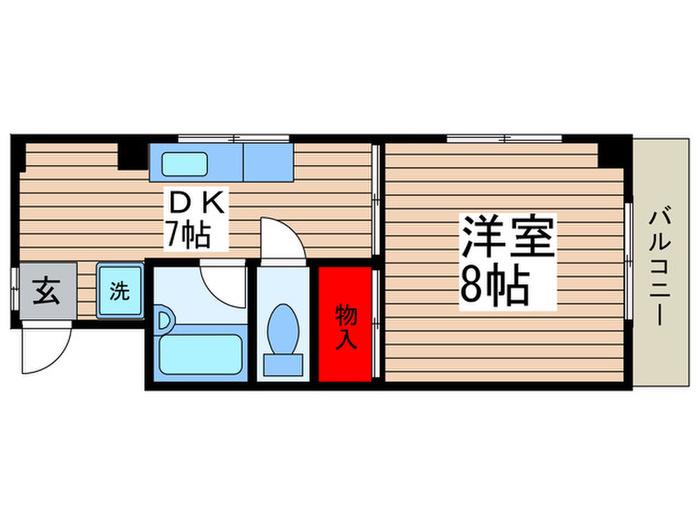 サンライズパレス1(1DK/2階)の間取り写真
