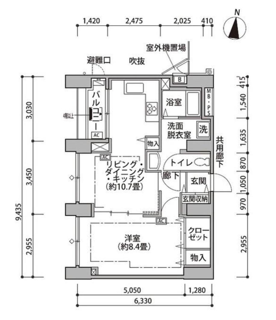 東雲キャナルコートコウダン14号棟(1LDK/4階)の間取り写真