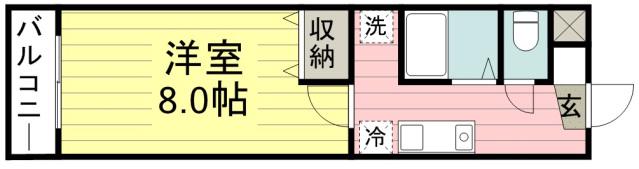 レジデンス上野田II(1K/2階)の間取り写真