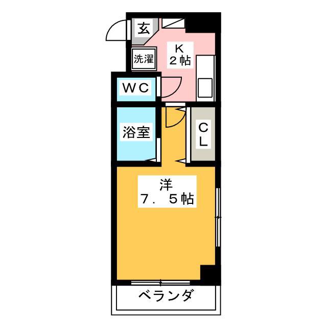 パシフィコ21(1K/4階)の間取り写真