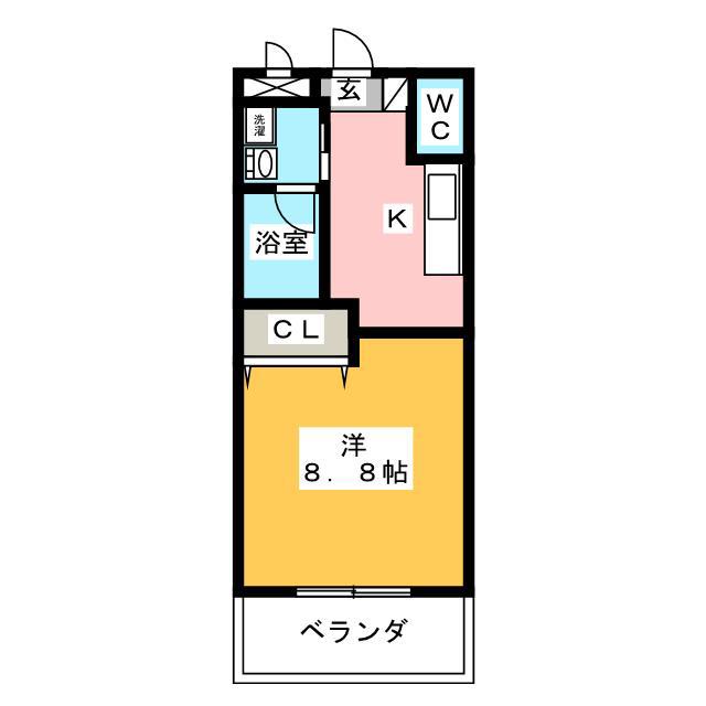 ANGE.K(1K/1階)の間取り写真