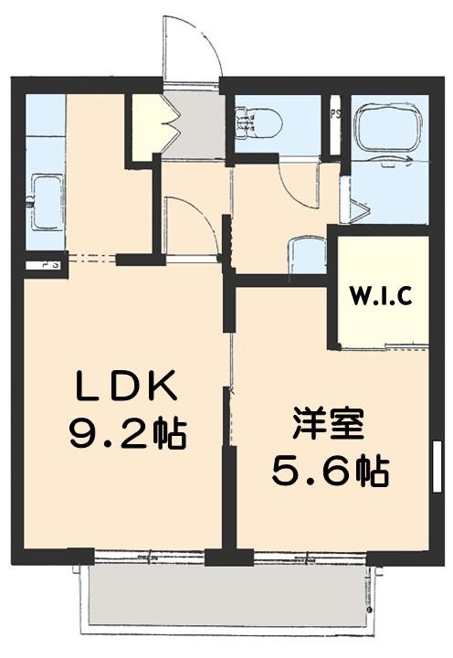 ベルリッツア湘南A(1LDK/1階)の間取り写真