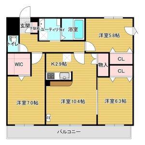 CRUISE PORT 24ST(3LDK/2階)の間取り写真