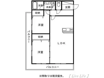 TPC VI(2LDK/1階)の間取り写真