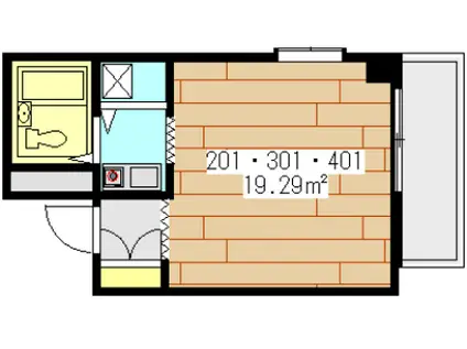 ジョイフル板宿(1K/4階)の間取り写真